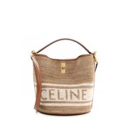 Canvas Smooth Calfskin Logo Bucket 16