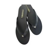 ⁦Chanel Leather flats – black⁩ – תמונה ⁦3⁩