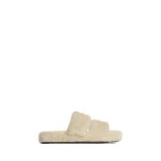 CELINE FUR SLIDES TRIOMPHE BEIGE/NUDE