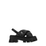 Prada Monolith Logo Plaque Platform Sandal