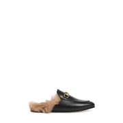 Princetown Fur-Lined Leather Mules