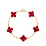 Vintage Alhambra bracelet 5 motifs Carnelian