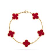 Vintage Alhambra bracelet 5 motifs Carnelian
