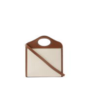 ⁦Two-tone Canvas Leather Pocket Bag⁩ – תמונה ⁦2⁩