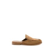 Suede Calfskin CC Mules