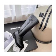 ⁦Chanel Leather boots- black⁩ – תמונה ⁦3⁩