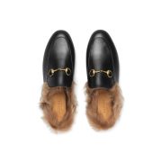 ⁦Princetown Fur-Lined Leather Mules⁩ – תמונה ⁦4⁩