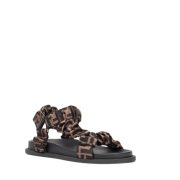 ⁦Fendi Feel Brown Satin Sandals⁩ – תמונה ⁦4⁩