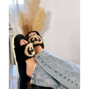 ⁦Shearling Flats Black⁩ – תמונה ⁦2⁩