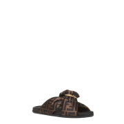⁦Brown FF satin slides⁩ – תמונה ⁦4⁩