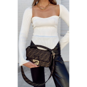 ⁦Baguette-Jacquard FF fabric bag⁩ – תמונה ⁦3⁩