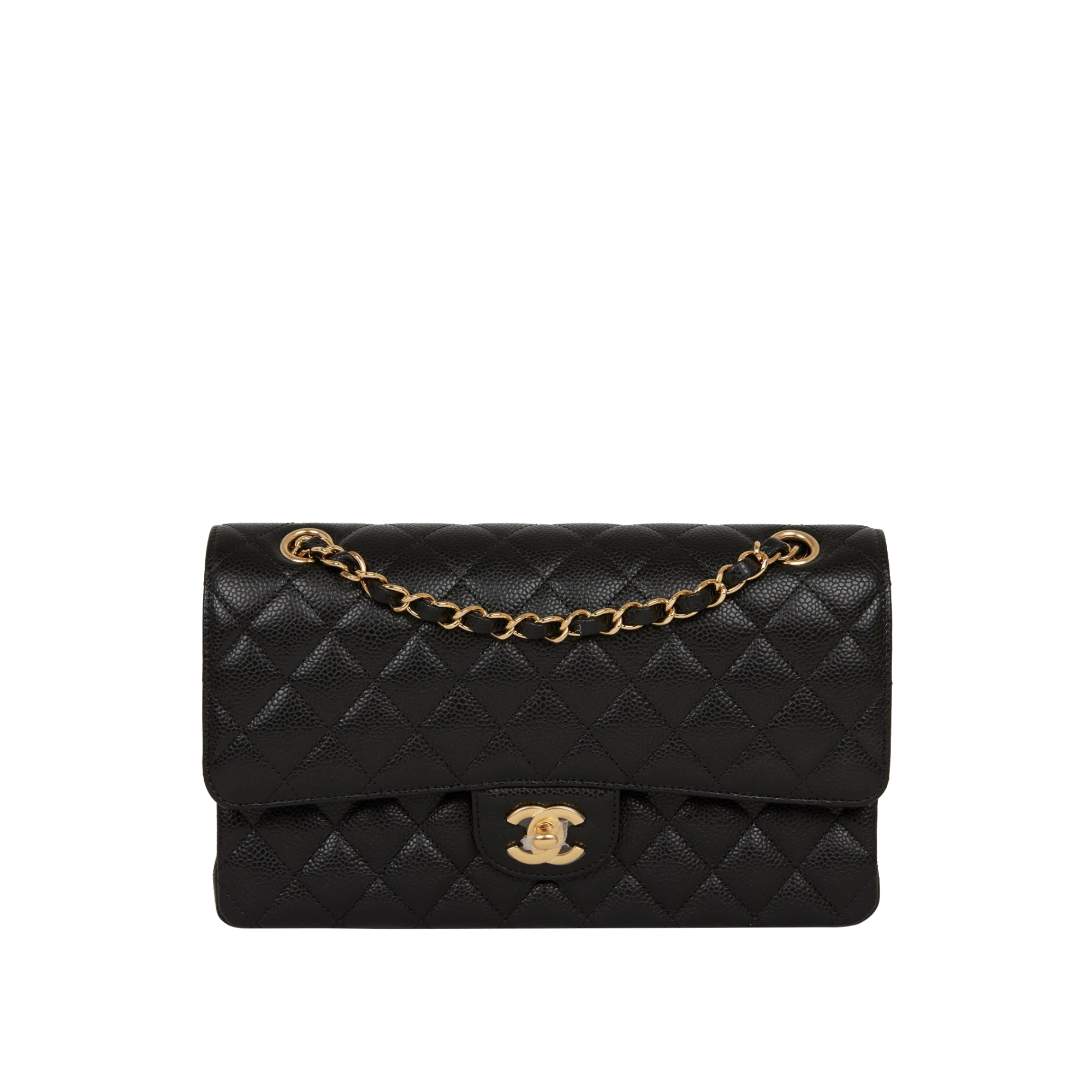 chanel-2-black-1 Medium Classic Double Flap Bag Caviar Skin – תמונה 1