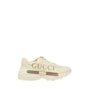 Rhyton logo-print leather trainers