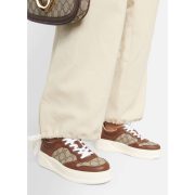 ⁦GG Supreme canvas leather-trimmed sneakers⁩ – תמונה ⁦2⁩
