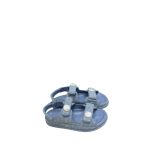 blue Printed Denim C Sandals