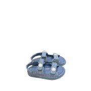 blue Printed Denim C Sandals