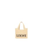 Small LOEWE Font tote in raffia