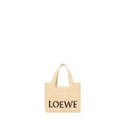 Small LOEWE Font tote in raffia