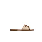 Canvas Logo Flat Slide Sandals