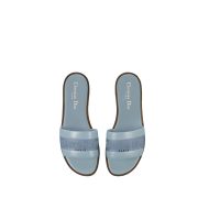 ⁦Dway Slide Pastel Blue Calfskin and Embroidered Cotton⁩ – תמונה ⁦3⁩