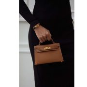 ⁦Kelly mini 20 Gold Epsom Gold Hardware⁩ – תמונה ⁦3⁩